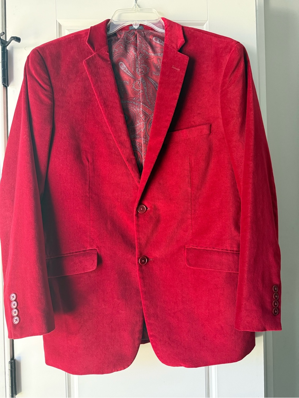 Madison Red Velvet Sport Coat with Paisley Lining